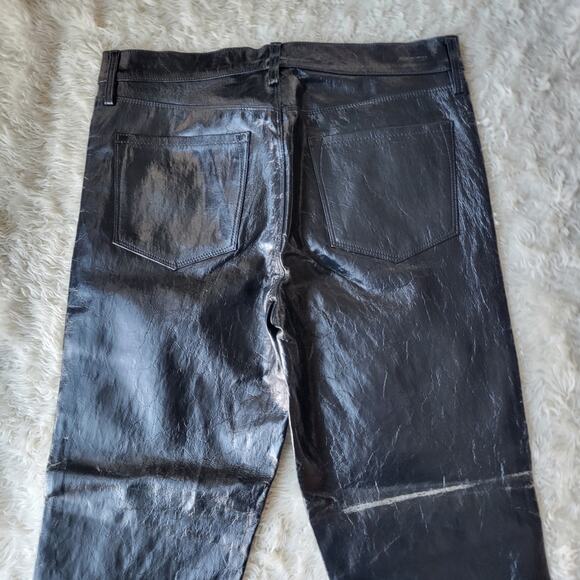 J Brand Selena Mid-Rise Crop Bootcut Lamb Leather Black 28 - Picture 6 of 12